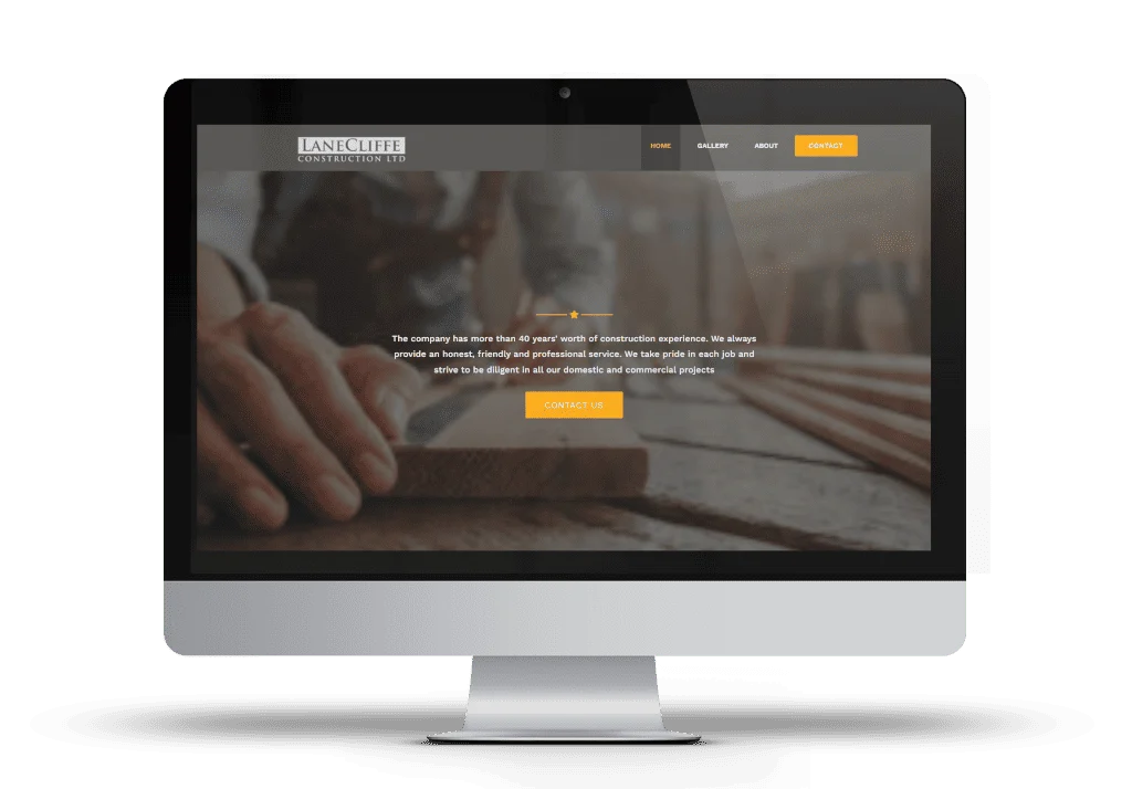 Alternative view of Lanecliffe Contracting website home page