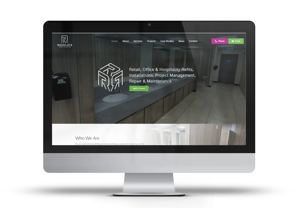 Resolute Retail Website Home Page